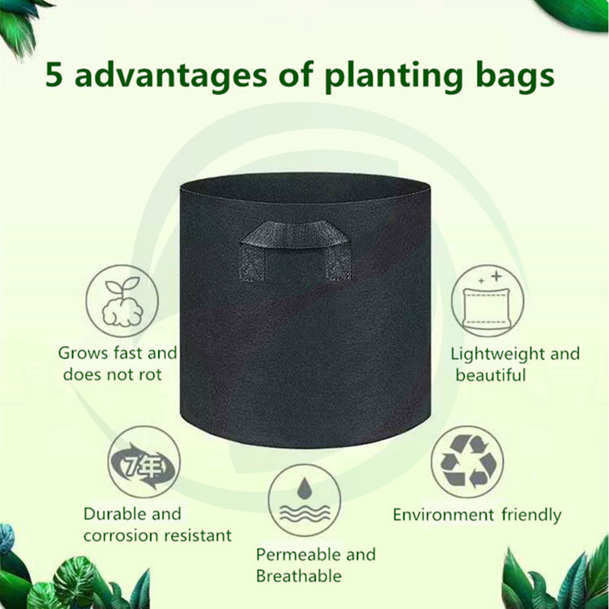 Buy Deal of 5 Grow Bags 15" x 13"(10 Gallon) Get 10% Off | Best Plant Bags Online in Pakistan