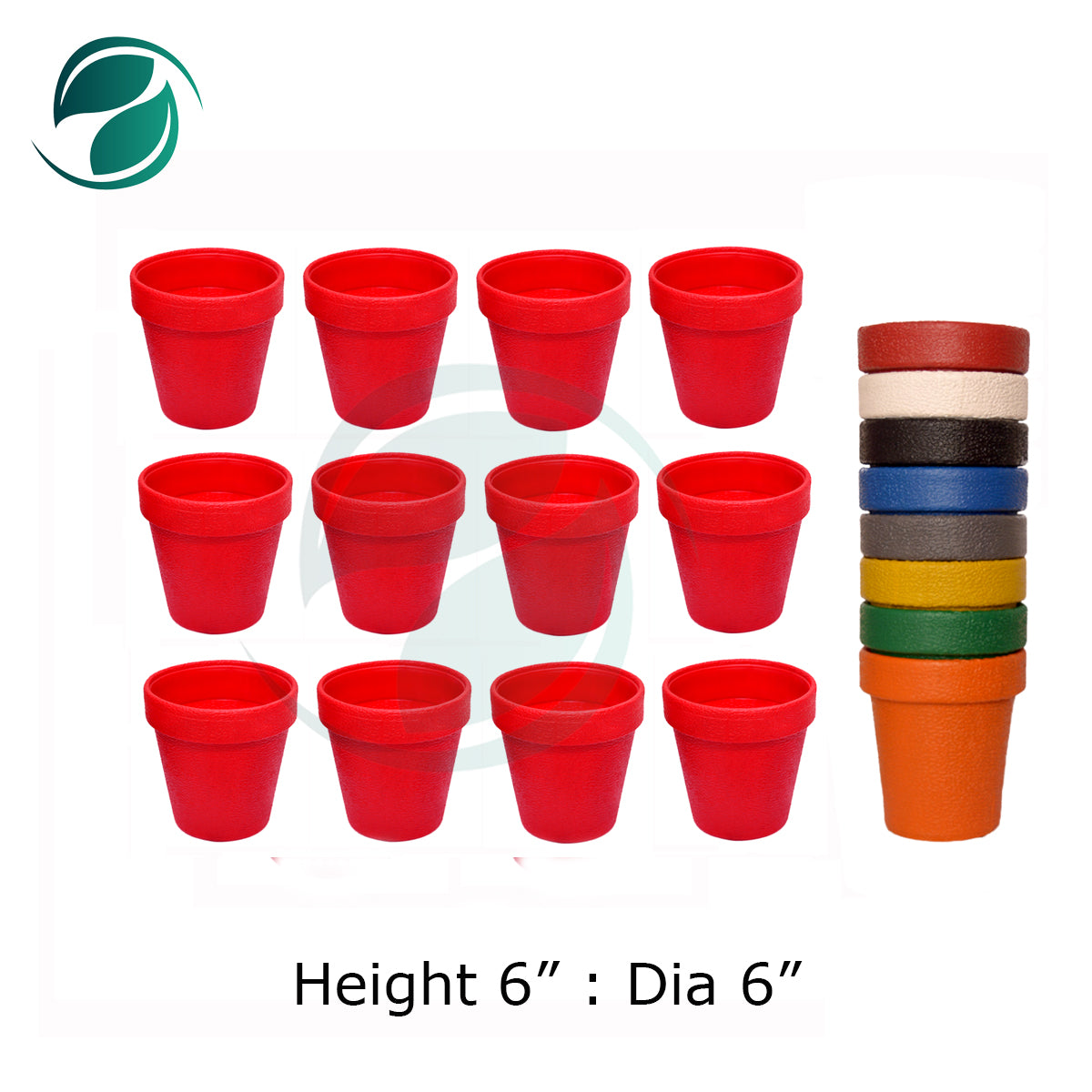 Fiber Plastic Pots 6" Deal of 12