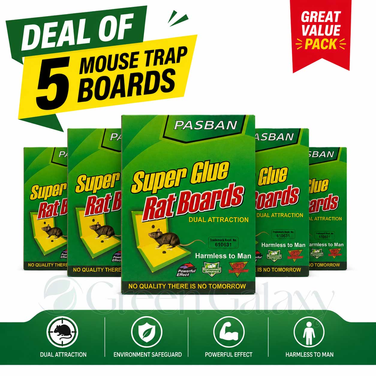 Super Glue Rat Boards – Heavy Duty Mouse Trap Glue Pad (Dual Attraction, Safe & Odorless)