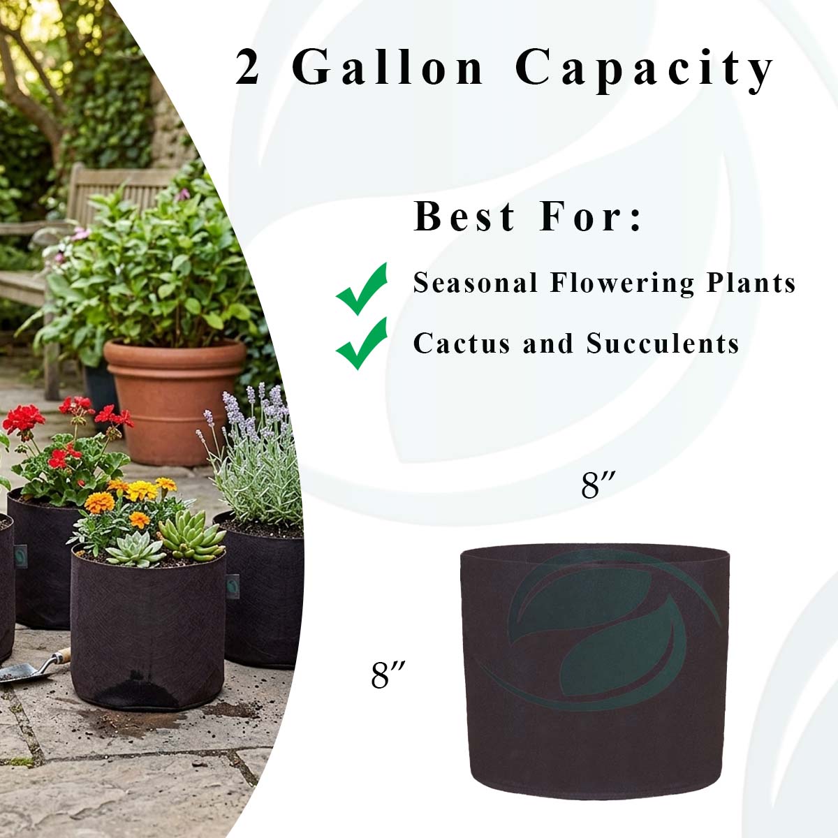 2 Gallon Growbag (8" x 8")