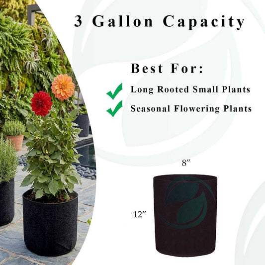 3 Gallon Growbag (8" x 12")