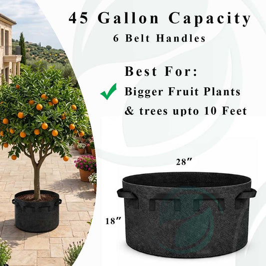 45 Gallon Heavy-Duty Grow Bag | 28x18 Inch Large Tree Pot | Durable Fabric Planter Pakistan