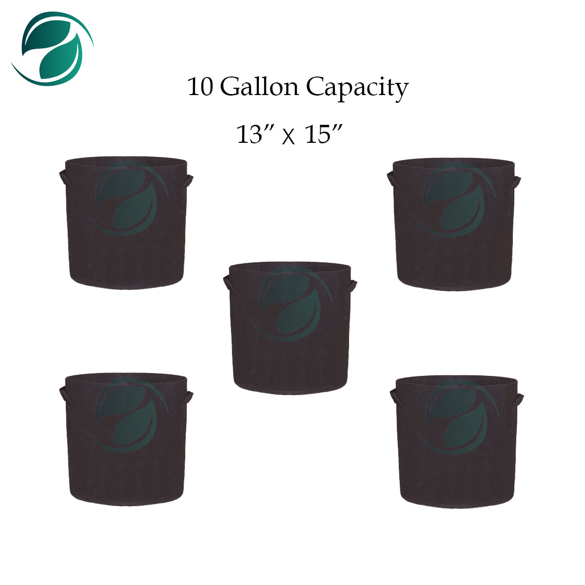 Deal of 5 Grow Bags 13"x15" (10 Gallon Capacity)