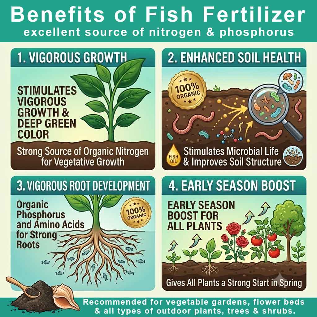 100% Organic Fish Fertilizer Powder | Natural Nitrogen & Amino Acid Growth Booster | Premium Organic Plant Food Pakistan