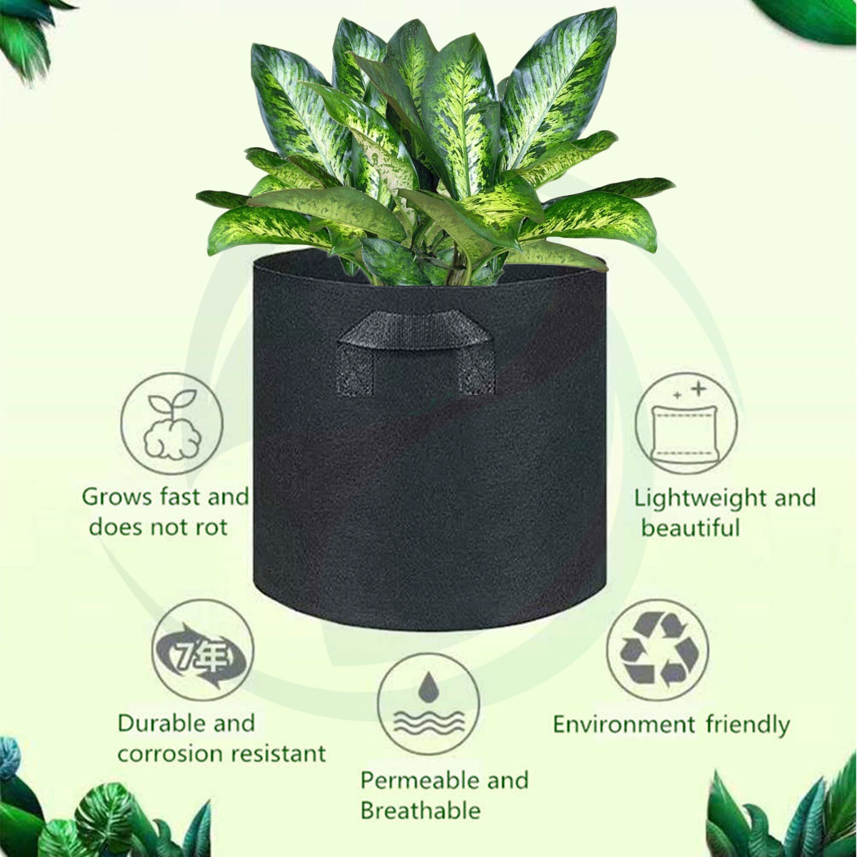 Deal of 3 Grow Bags 20 Gallon Capacity (20"x16")