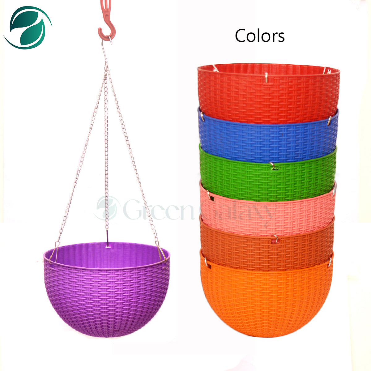 Stylish Flexble Plastic Hanging Baskets /Planter Set of 2 with Stainless Steel Chain