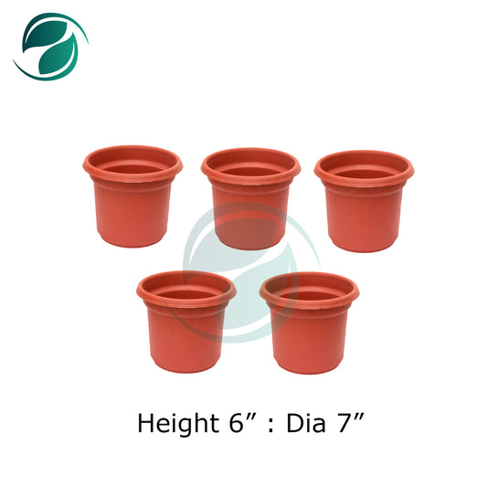 Small Size 7" Plastic Pot Deal of 5