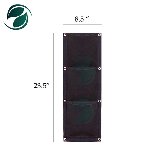 3 Pockets Vertical Hanging Fabric Planter