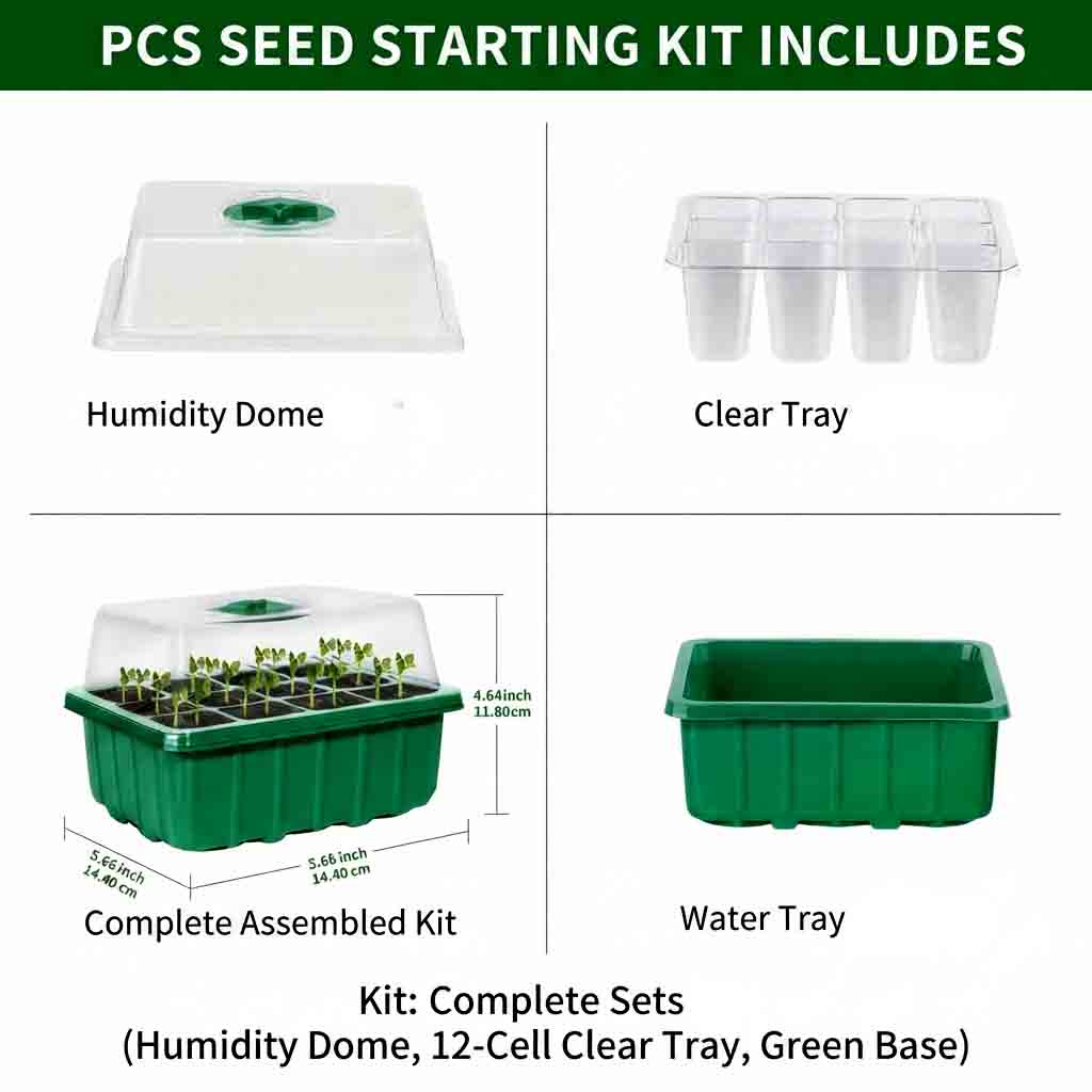 Seed Starter Tray with Lid / Humidity Dome (12 Cells) | Best Seed Germination Kit in Lahore