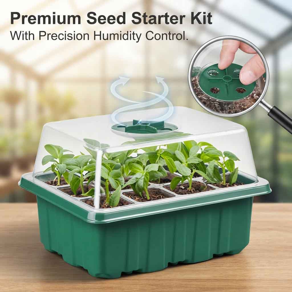 Seed Starter Tray with Lid / Humidity Dome (12 Cells) | Best Seed Germination Kit in Lahore