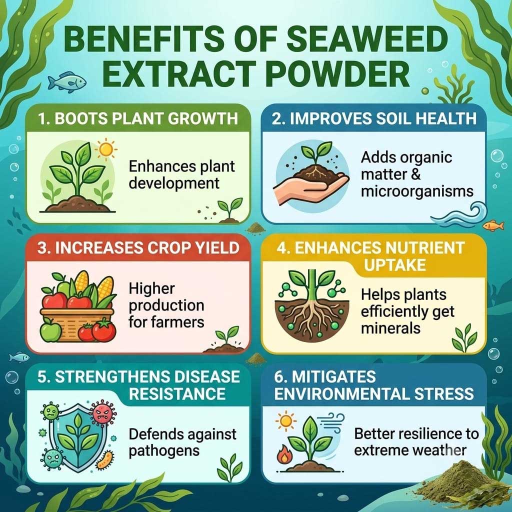 100% Organic Seaweed Extract Powder Fertilizer | Sea Power Bio-Stimulant for Plants | Natural NPK Growth Booster Pakistan