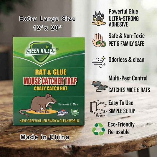 Imported Extra Large 12"x20" Rat Glue Trap Board – Professional Grade Heavy-Duty Mouse Catcher