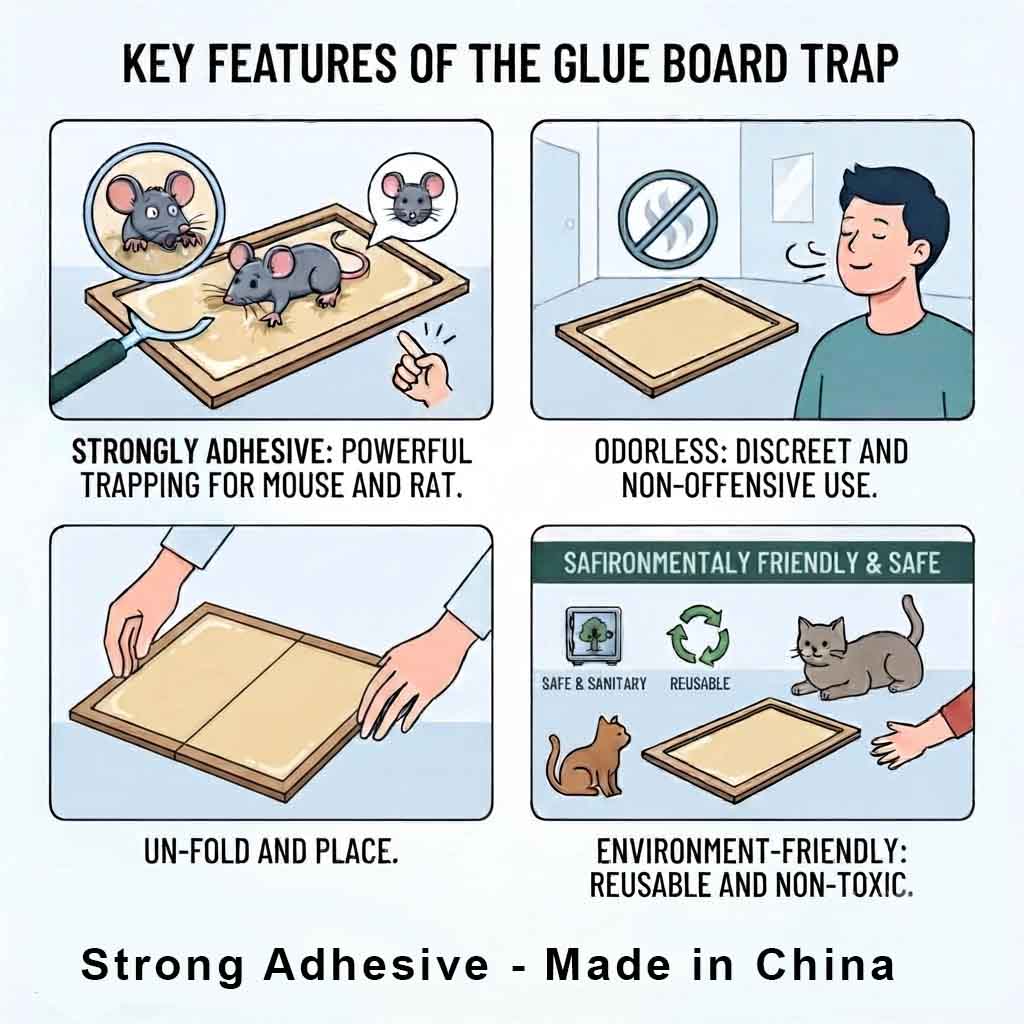Imported Extra Large 12"x20" Rat Glue Trap Board – Professional Grade Heavy-Duty Mouse Catcher